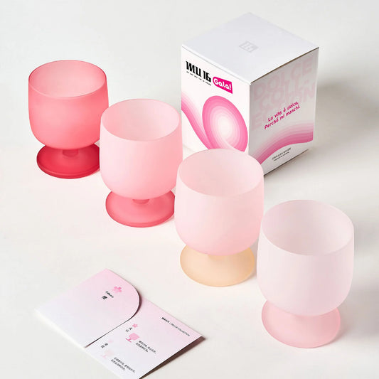 Dolce Four Seasons Goblet-A seasonal glazed glass set inspired by sakura, lavender, osmanthus, and pine