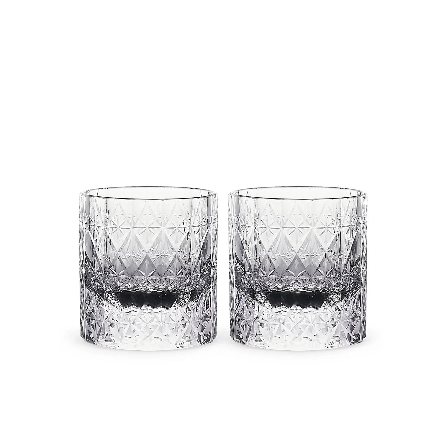 Dazzle Whiskey Glass Silver Lining-Dazzle Crystal whiskey glasses defined by deep cuts, weight, and brilliant light reflection