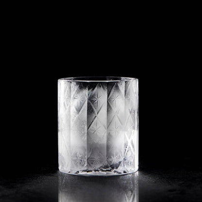 Dazzle Whiskey Glass Silver Lining-Dazzle Crystal whiskey glasses defined by deep cuts, weight, and brilliant light reflection