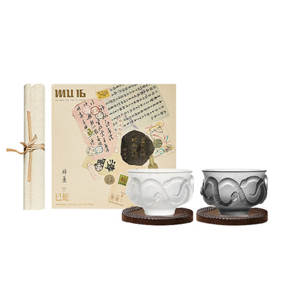 Zodiac Snake Year Glass Tea Set-A glaze glass tea cup set inspired by the Chinese Zodiac Year of the Snake