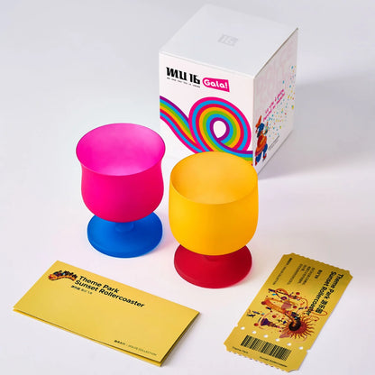 Dolce Amusement Park Goblet-A dopamine-toned glass set inspired by the joy of an amusement park