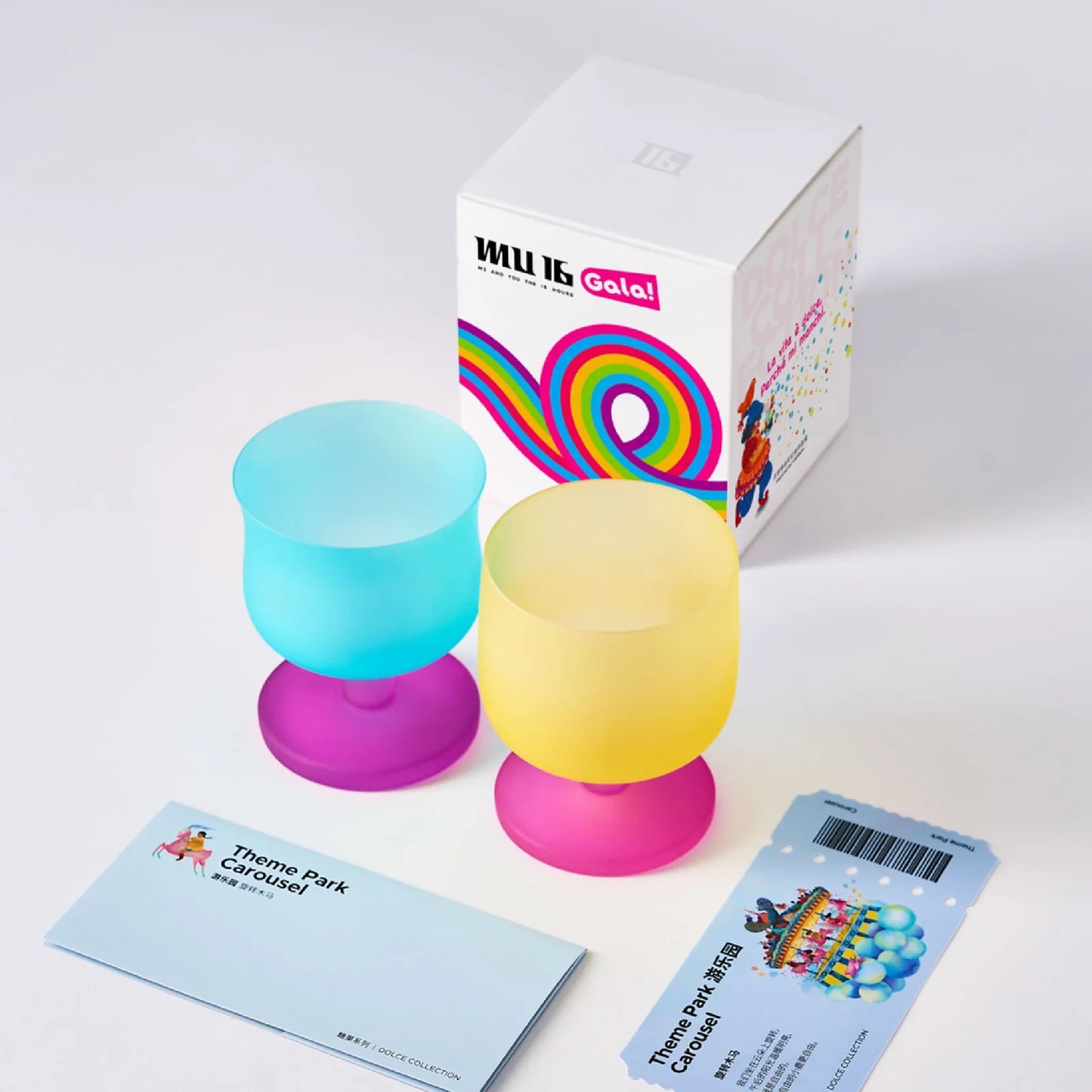 Dolce Amusement Park Goblet-A dopamine-toned glass set inspired by the joy of an amusement park