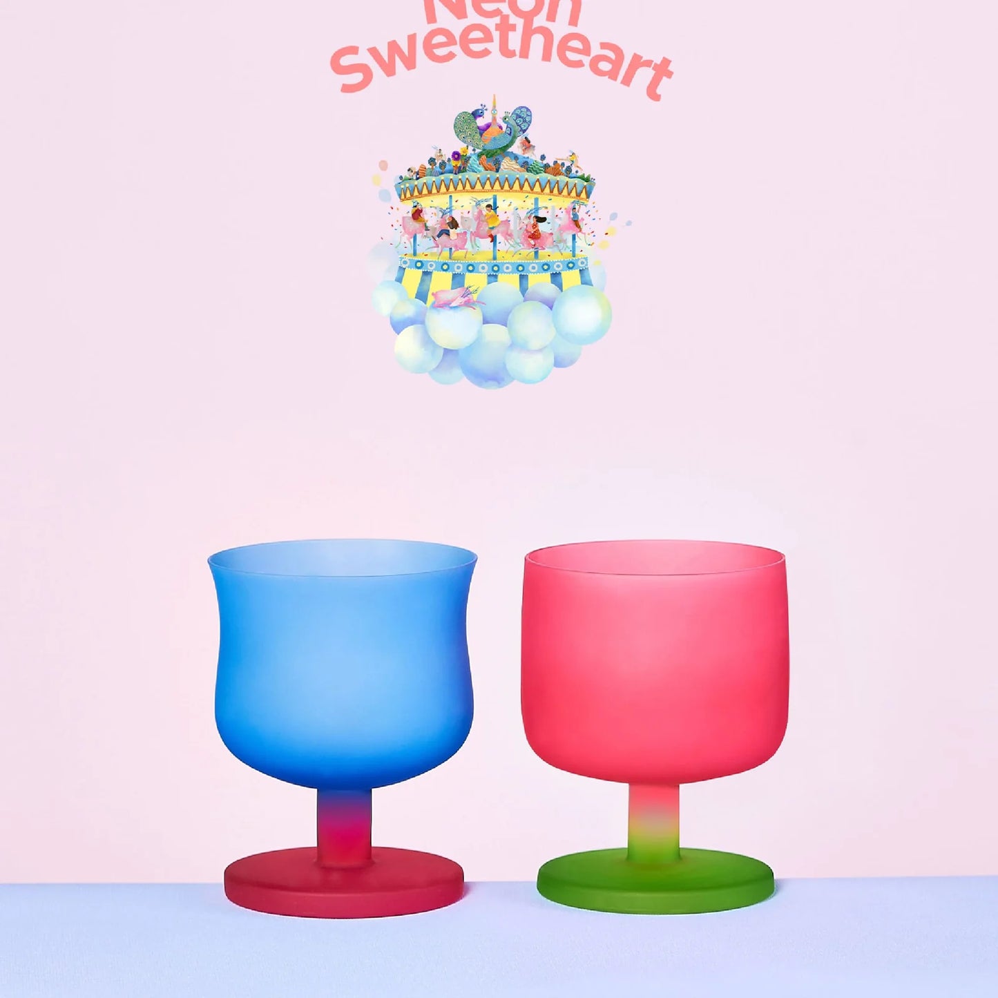 Dolce Amusement Park Goblet-A dopamine-toned glass set inspired by the joy of an amusement park