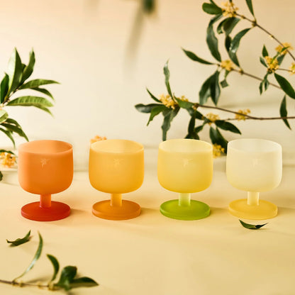 Dolce Four Seasons Goblet-A seasonal glazed glass set inspired by sakura, lavender, osmanthus, and pine