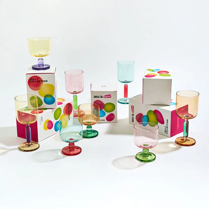 Jelly Short Goblet-A colorful glass inspired by the softness and glow of fruit jelly