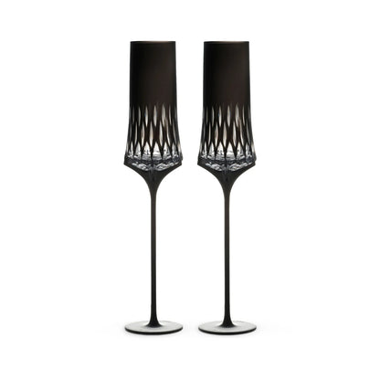 Love Aphrodite Champagne Flutes Set-A sculptural champagne glass set inspired by Aphrodite, love, and luminous contrast