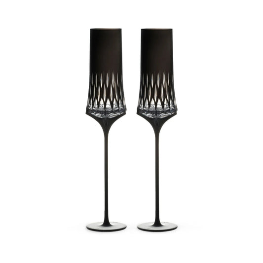 Love Aphrodite Champagne Flutes Set-A sculptural champagne glass set inspired by Aphrodite, love, and luminous contrast