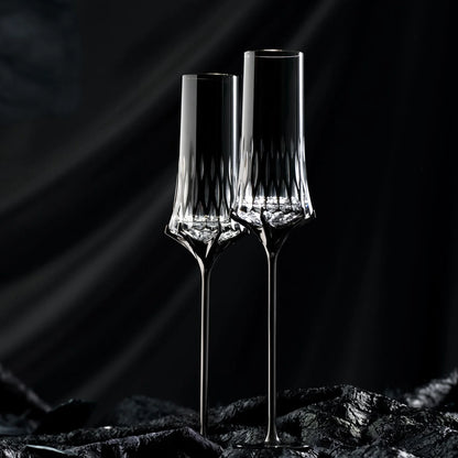 Love Aphrodite Champagne Flutes Set-A sculptural champagne glass set inspired by Aphrodite, love, and luminous contrast