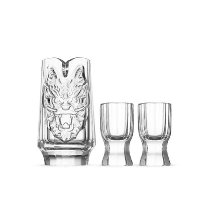Year of the Dragon Crystal Baijiu Drinkware Set-A Chinese baijiu set inspired by the dragon, power, and Eastern ceremonial spirit