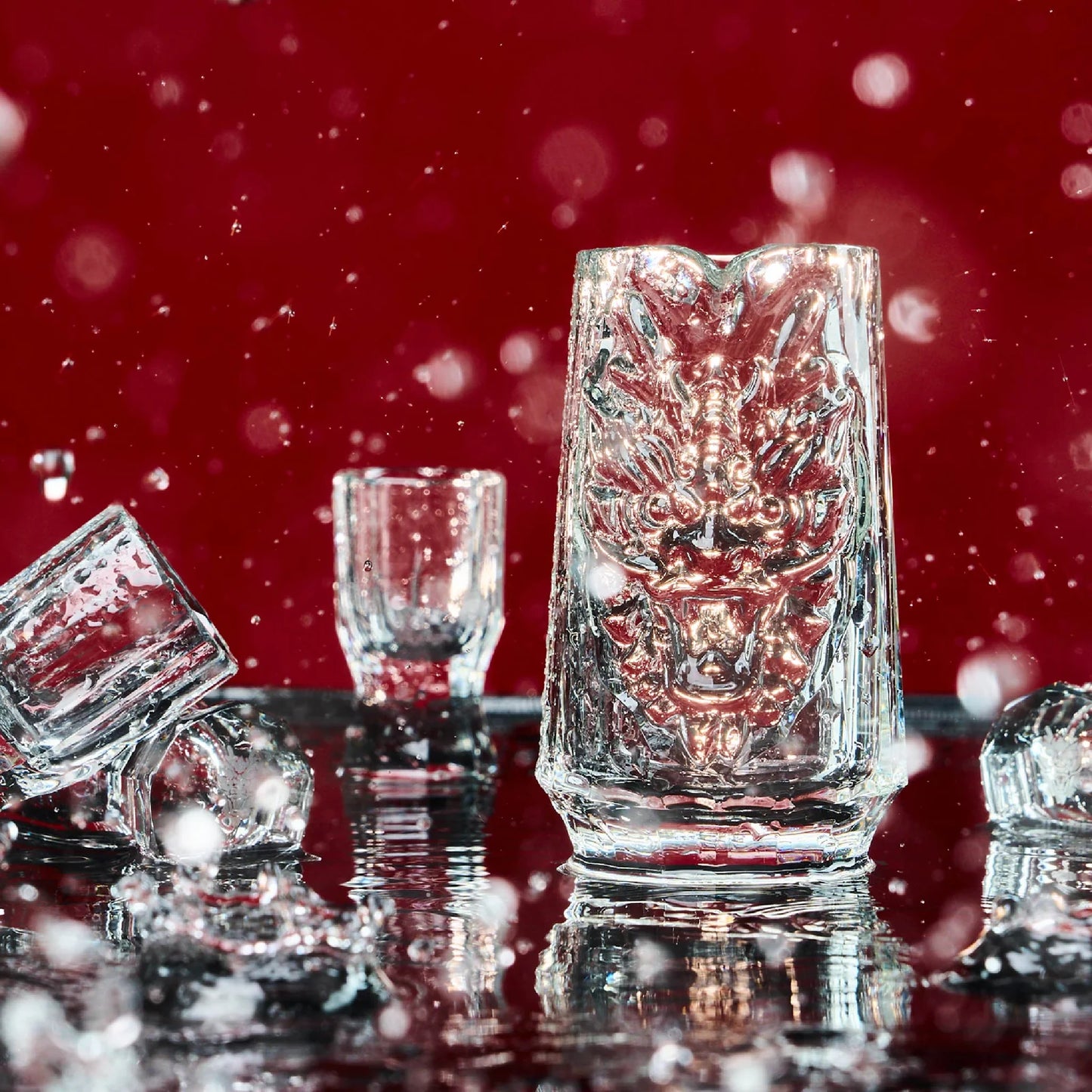 Year of the Dragon Crystal Baijiu Drinkware Set-A Chinese baijiu set inspired by the dragon, power, and Eastern ceremonial spirit